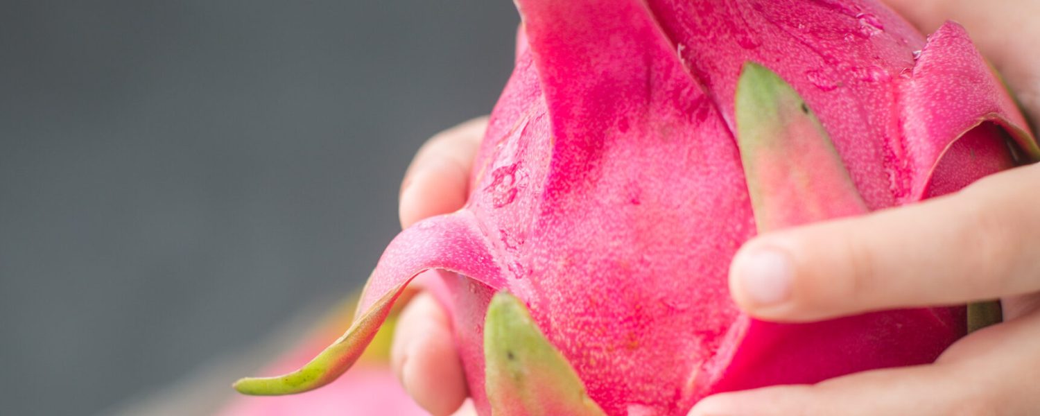 Dragon fruit on a wooden board