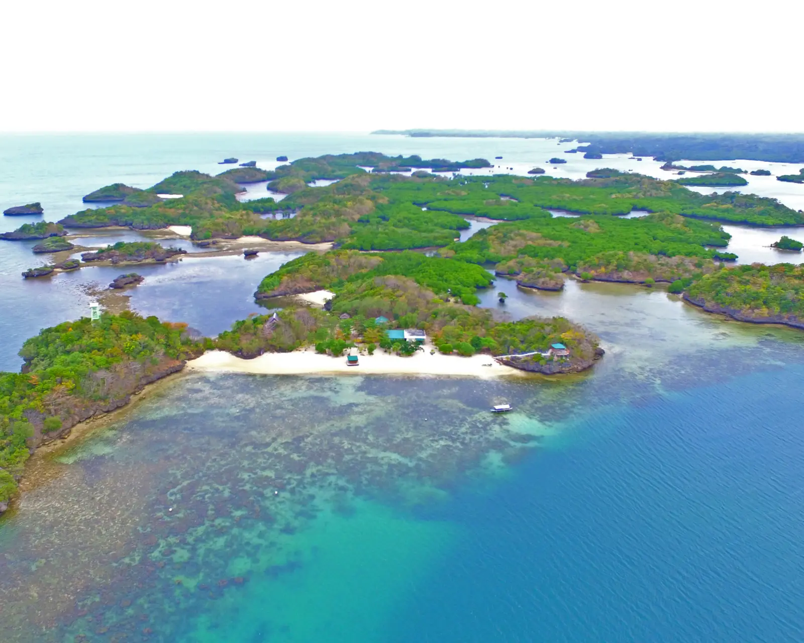 Aerial view of Taklong Island National Marine Reserve, Guimaras